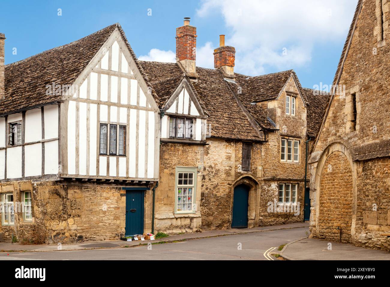 Das Wiltshire Village Lacock ist ein Dorf im County Wiltshire England, das dem National Trust gehört. Stockfoto