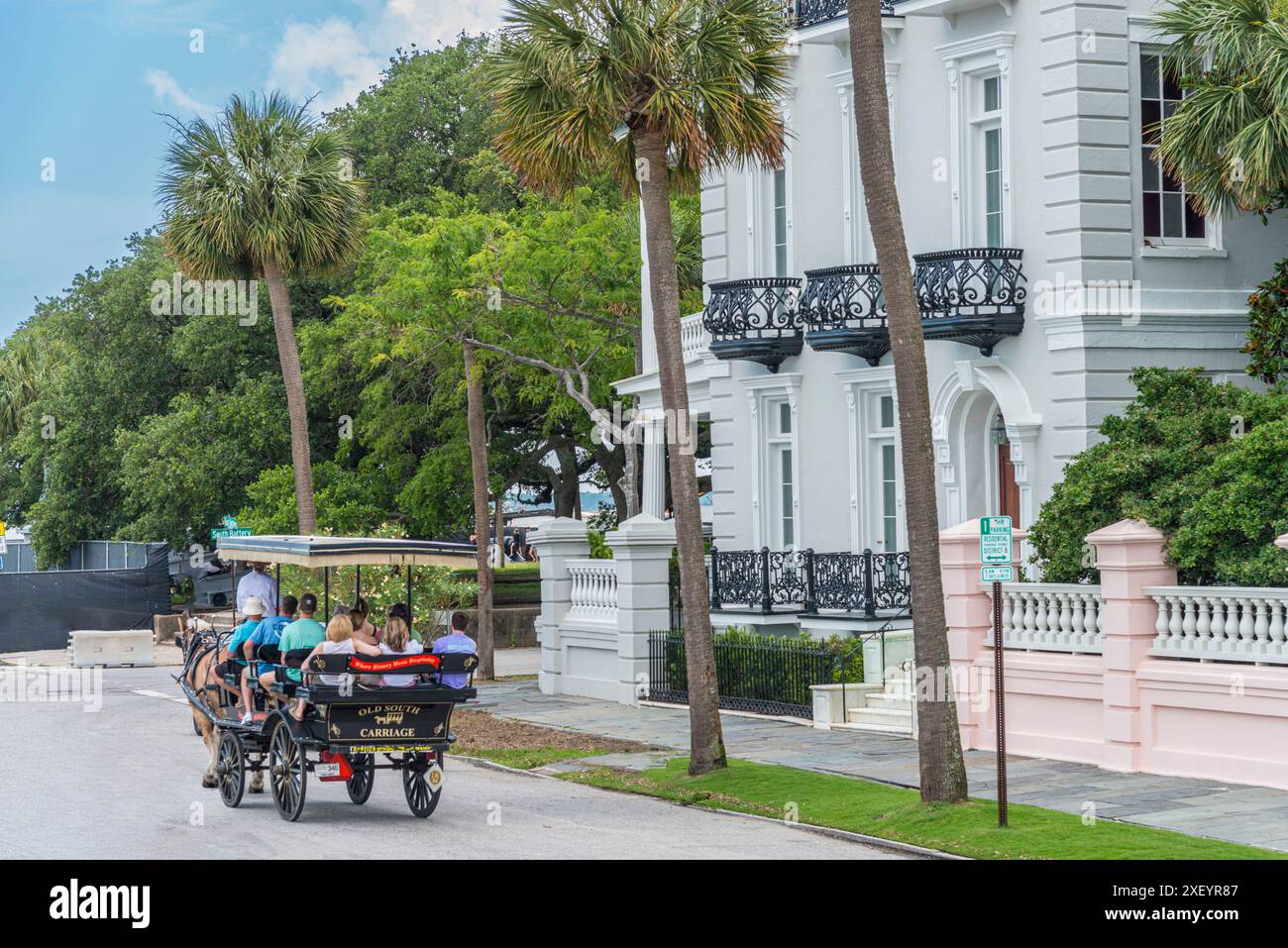 Kutschfahrt mit Pferdekutsche, Charleston, South Carolina, USA Stockfoto
