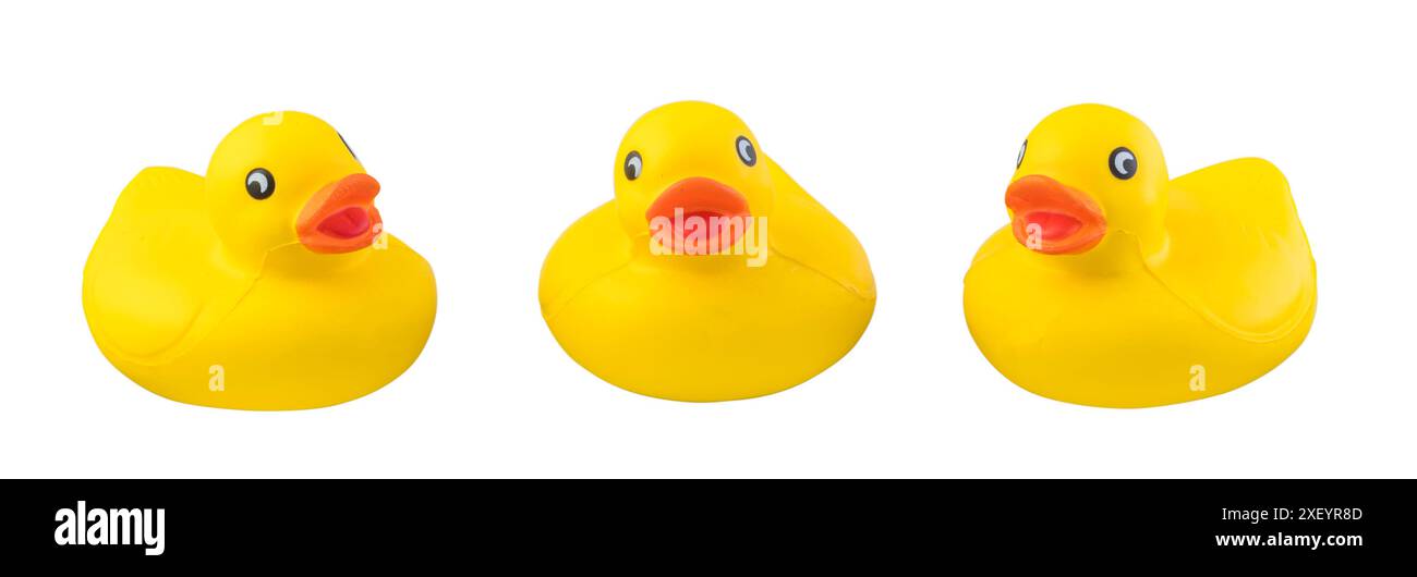 Niedliche gelbe Gummienten Stockfoto