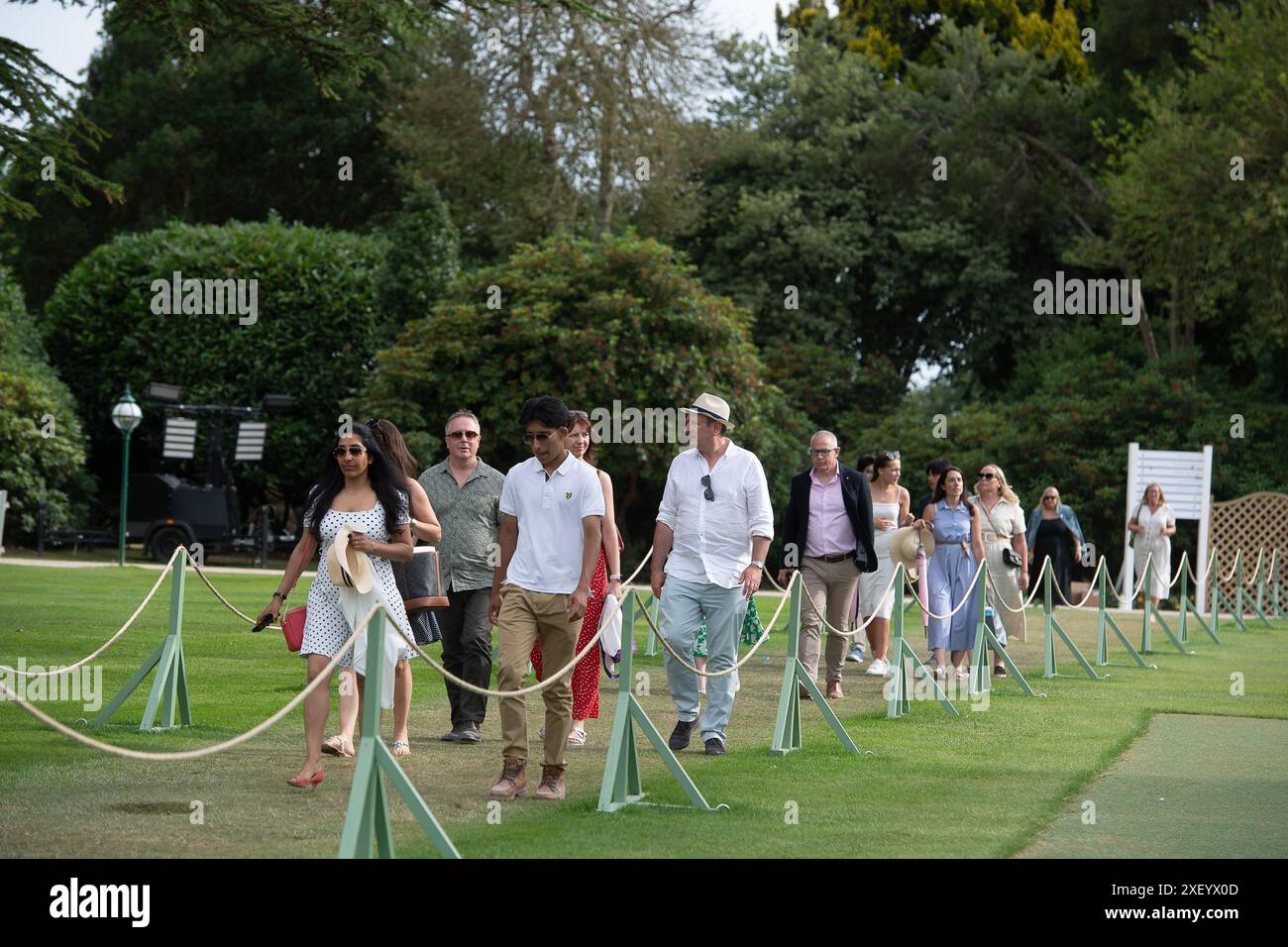 Stoke Poges, Großbritannien. Juni 2024. Hübsche Blumenränder am fünften Tag der Boodles im Stoke Park, Stoke Poges, Buckinghamshire. Kredit: Maureen McLean/Alamy Stockfoto