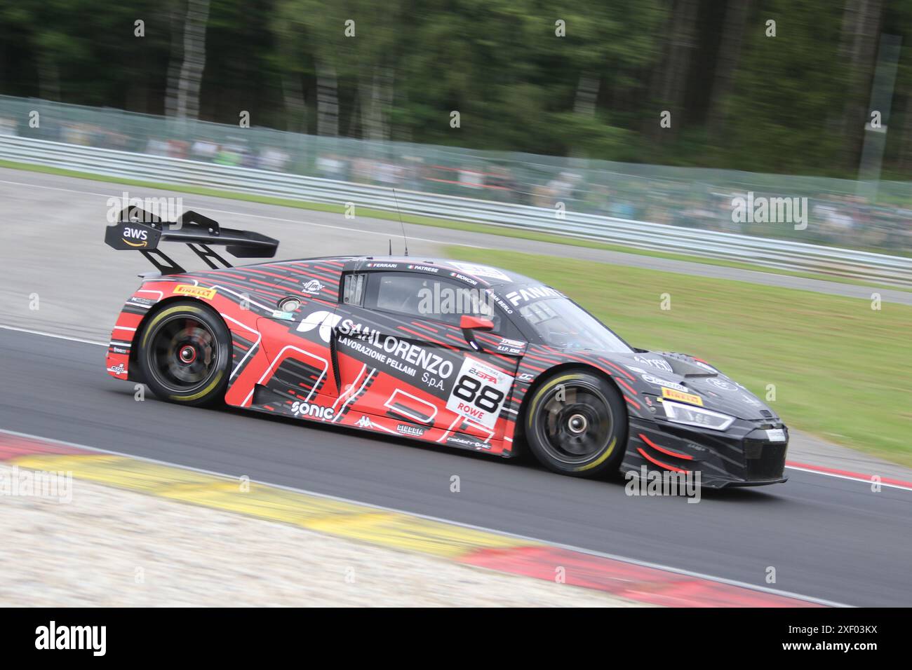 Lorenzo PATRESE (ITA) / Lorenzo FERRARI (ITA) / Leonardo MONCINI (ITA) / Glenn VAN BERLO (NDL), #88, Audi R8 LMS GT3 EVO II, Team: Tresor Attempto Racing (DEU), Motorsport, CrowdStrike 24H von Spa, Belgien, Spa-Francorchamps, 29.06.2024 Foto: Eibner-Pressefoto/Juergen Augst Stockfoto