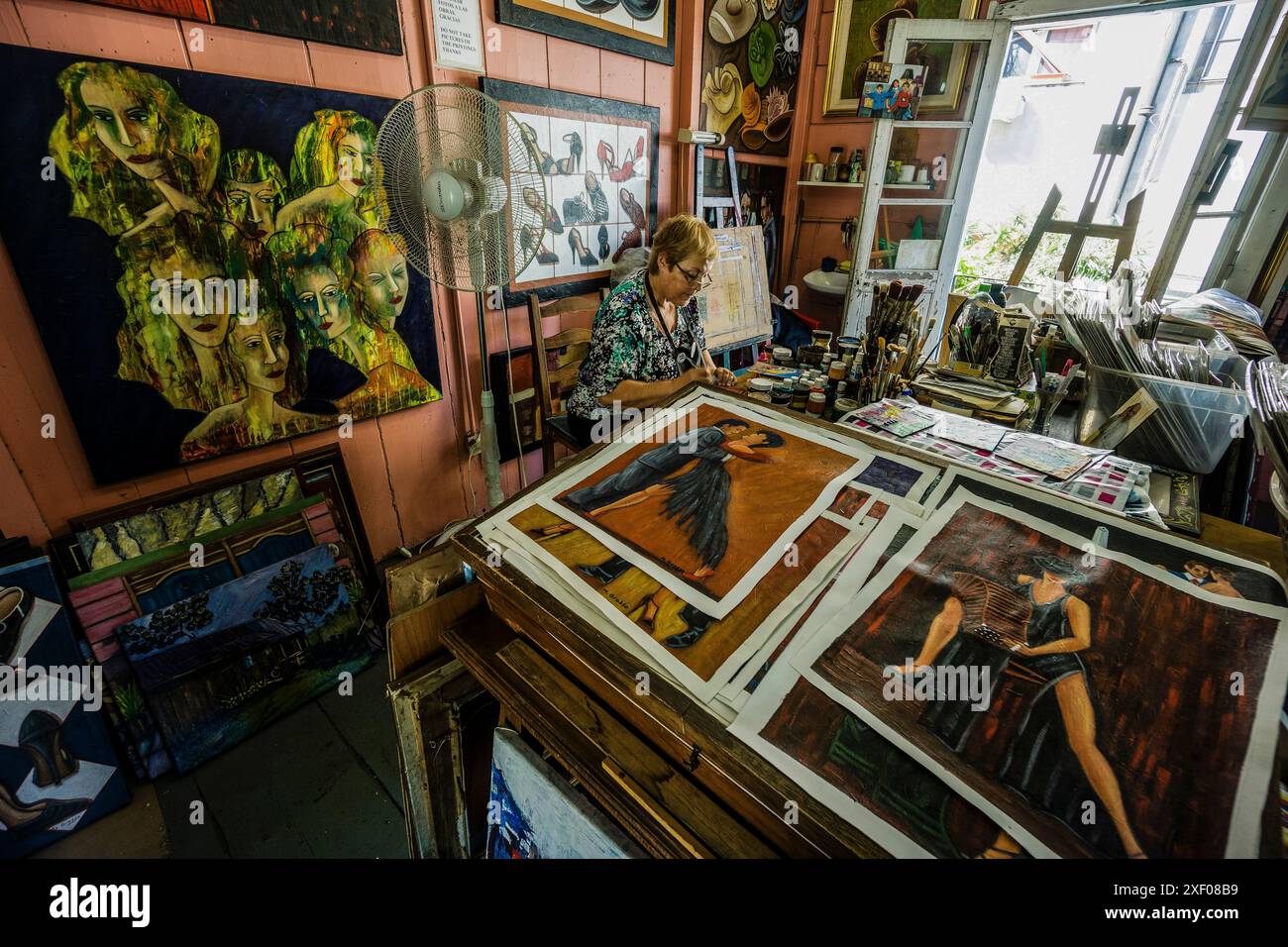 Malstudio, caminito, Barrio de La Boca, Buenos Aires, republica Argentina, cono sur, Südamerika. Stockfoto