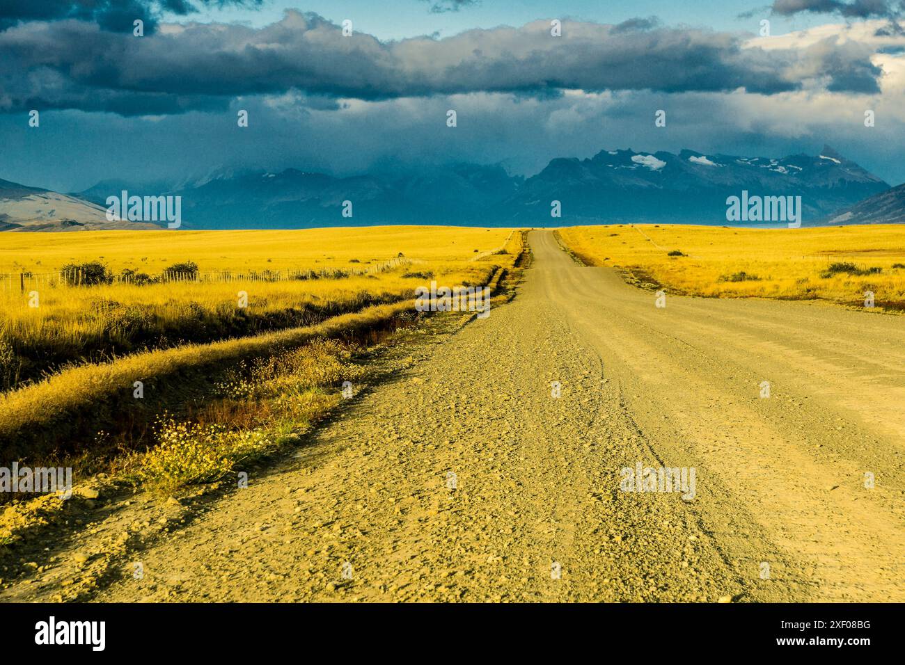 Schutt Road, El Calafate, Republik Argentinien, Patagonien. Stockfoto