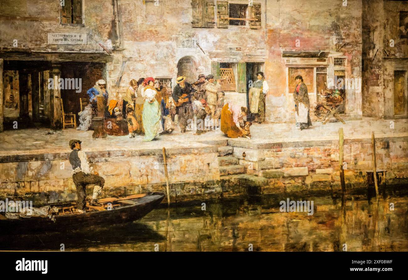 Giacomo Fravetto, Reisende Musiker, 1881/83, Öl auf Leinwand, Museo Nacional de Bellas Artes (MNBA), Buenos Aires, republica Argentinien. Stockfoto