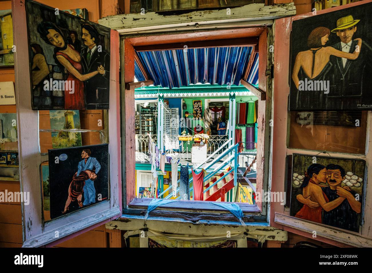 Malstudio, caminito, Barrio de La Boca, Buenos Aires, republica Argentina, cono sur, Südamerika. Stockfoto