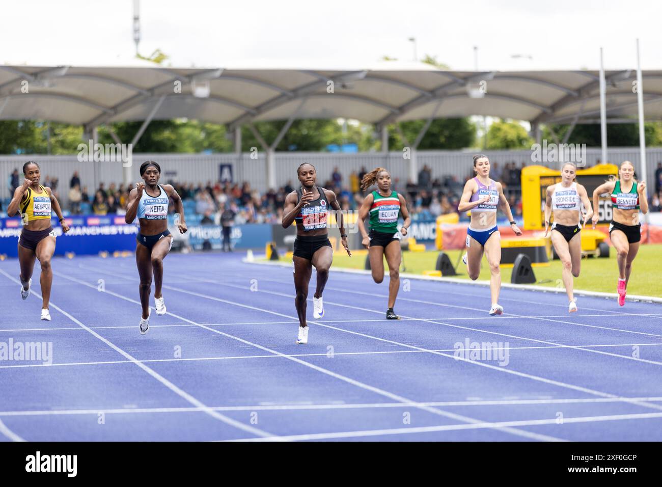 Manchester, Vereinigtes Königreich, 30. Juni 2024, 200m Women Final in der Manchester Regional Arena, Credit: Aaron Badkin/Alamy Live News Stockfoto