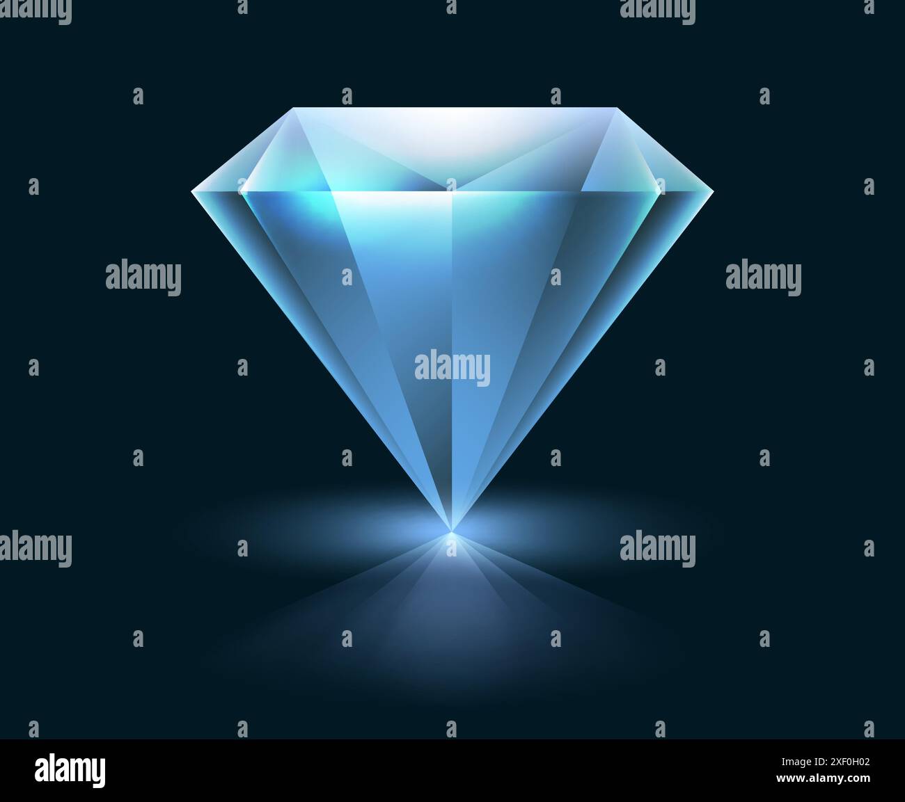 Blauer 3D-Diamantkristall Stock Vektor