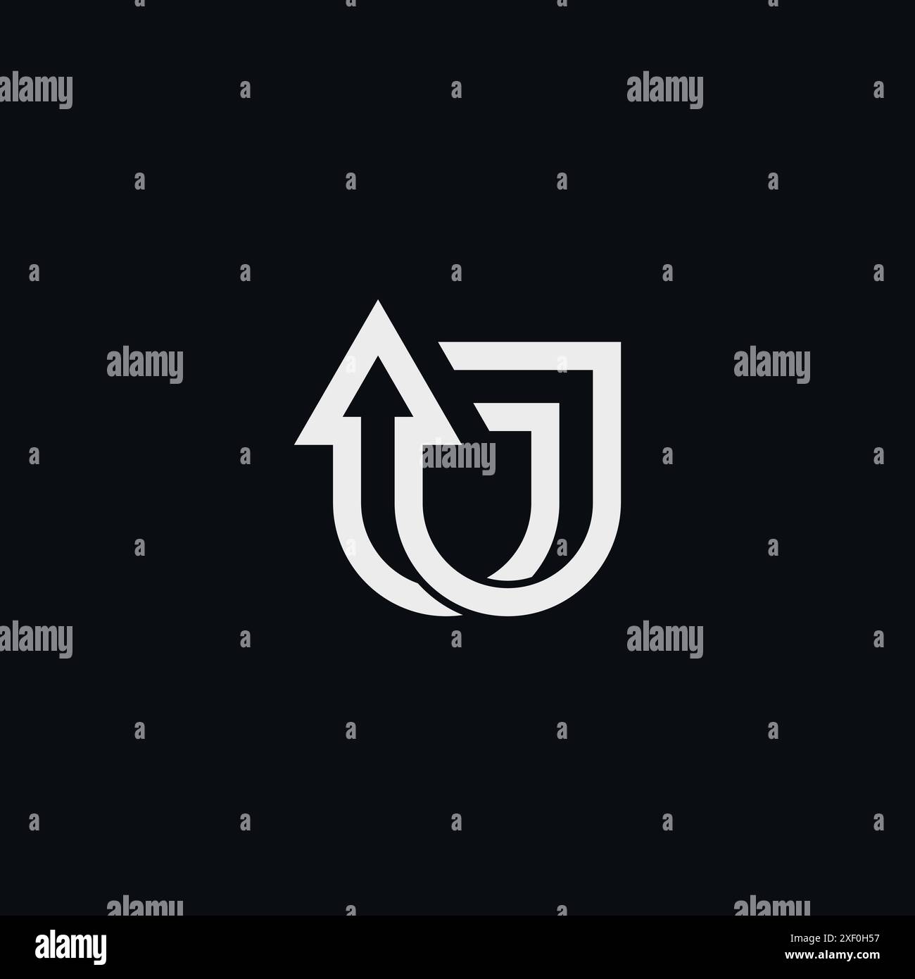 Anfangsbuchstabe U Pfeil Logo Vorlage Illustration Design. Stock Vektor