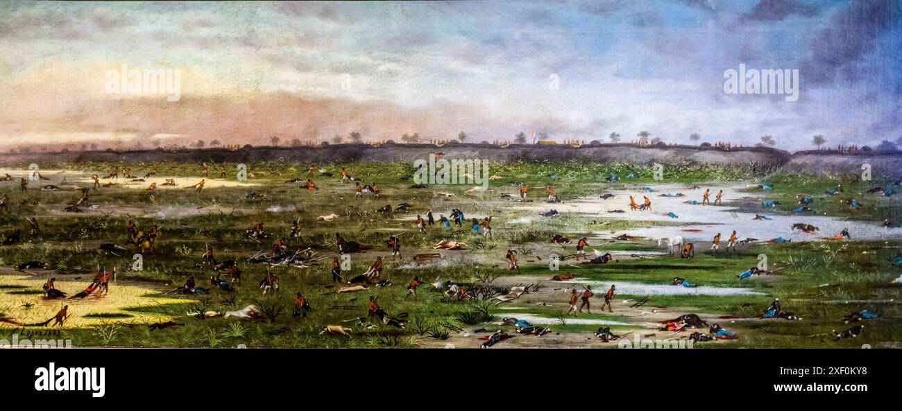 Cándido López, nach der Schlacht von Curupaytí, 1893, Öl auf Leinwand, National Museum of Fine Arts (MNBA), Buenos Aires, Argentinien. Stockfoto