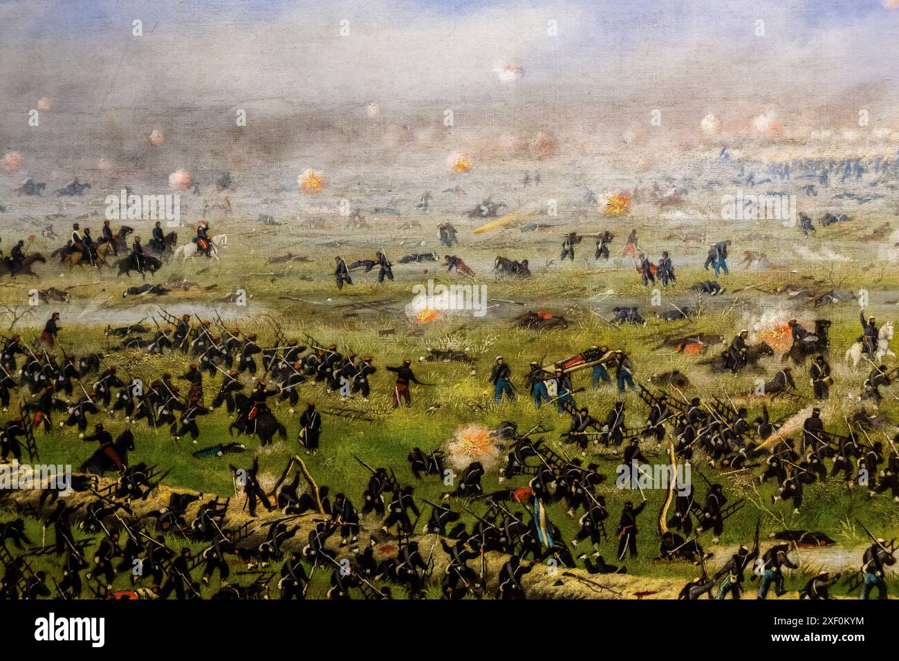 Cándido López, Angriff auf die dritte argentinische Säule auf Curupaytí, 1893, Öl auf Leinwand, National Museum of Fine Arts (MNBA), Buenos Aires, Republik Argentinien. Stockfoto