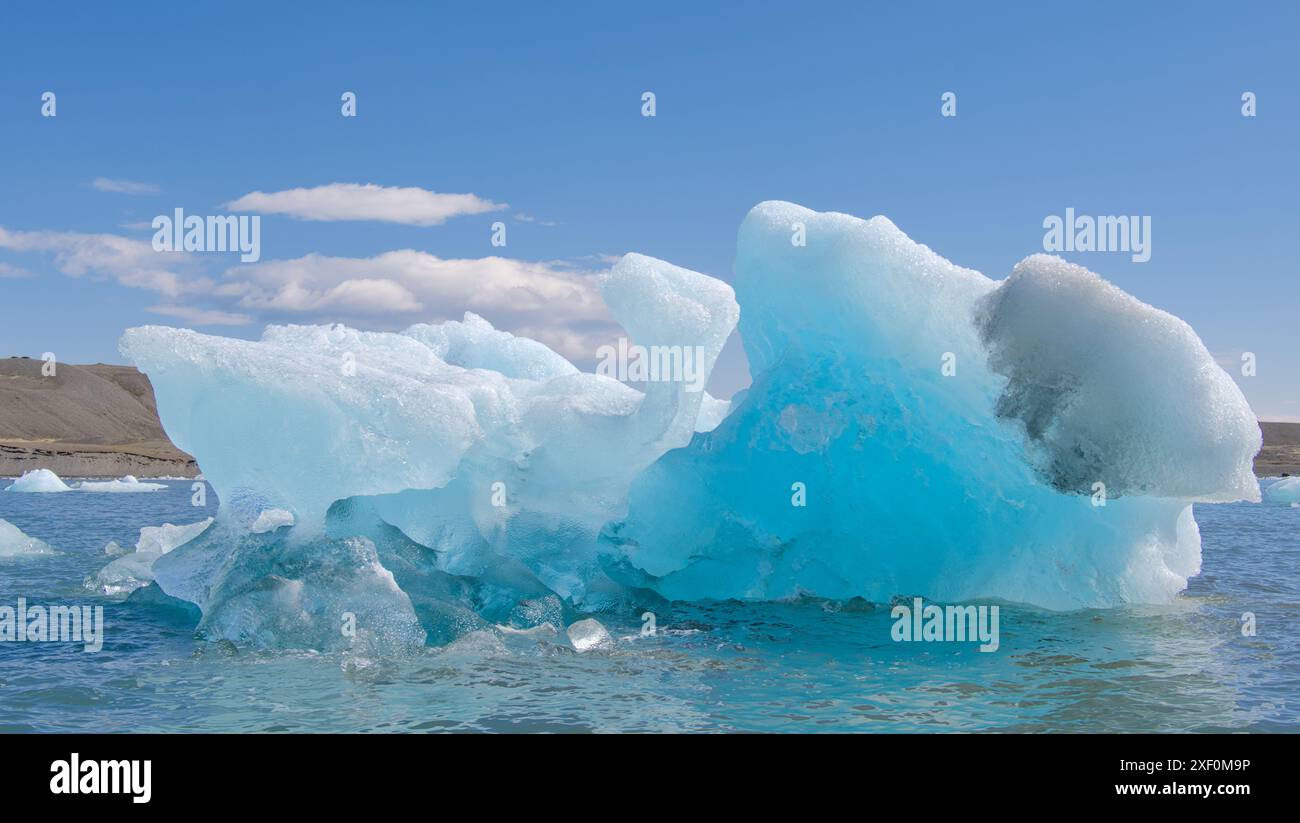 Eisformationen in der Glacier Lagoon, Jokulsarlon, Island, Europa Stockfoto