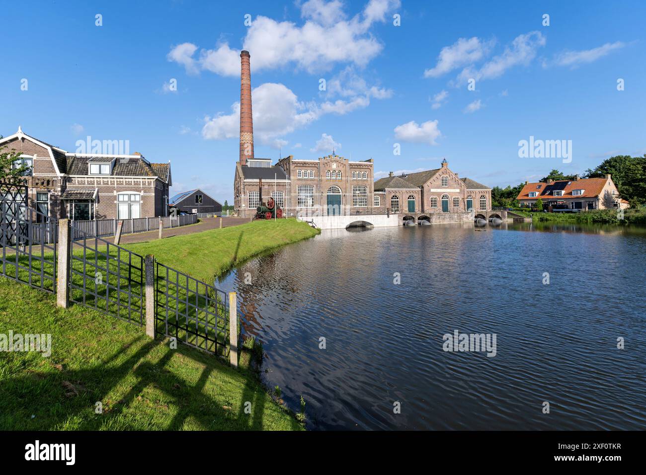 Vier Noorder Koggen Dampfpumpenstation in Medemblik, Niederlande Stockfoto