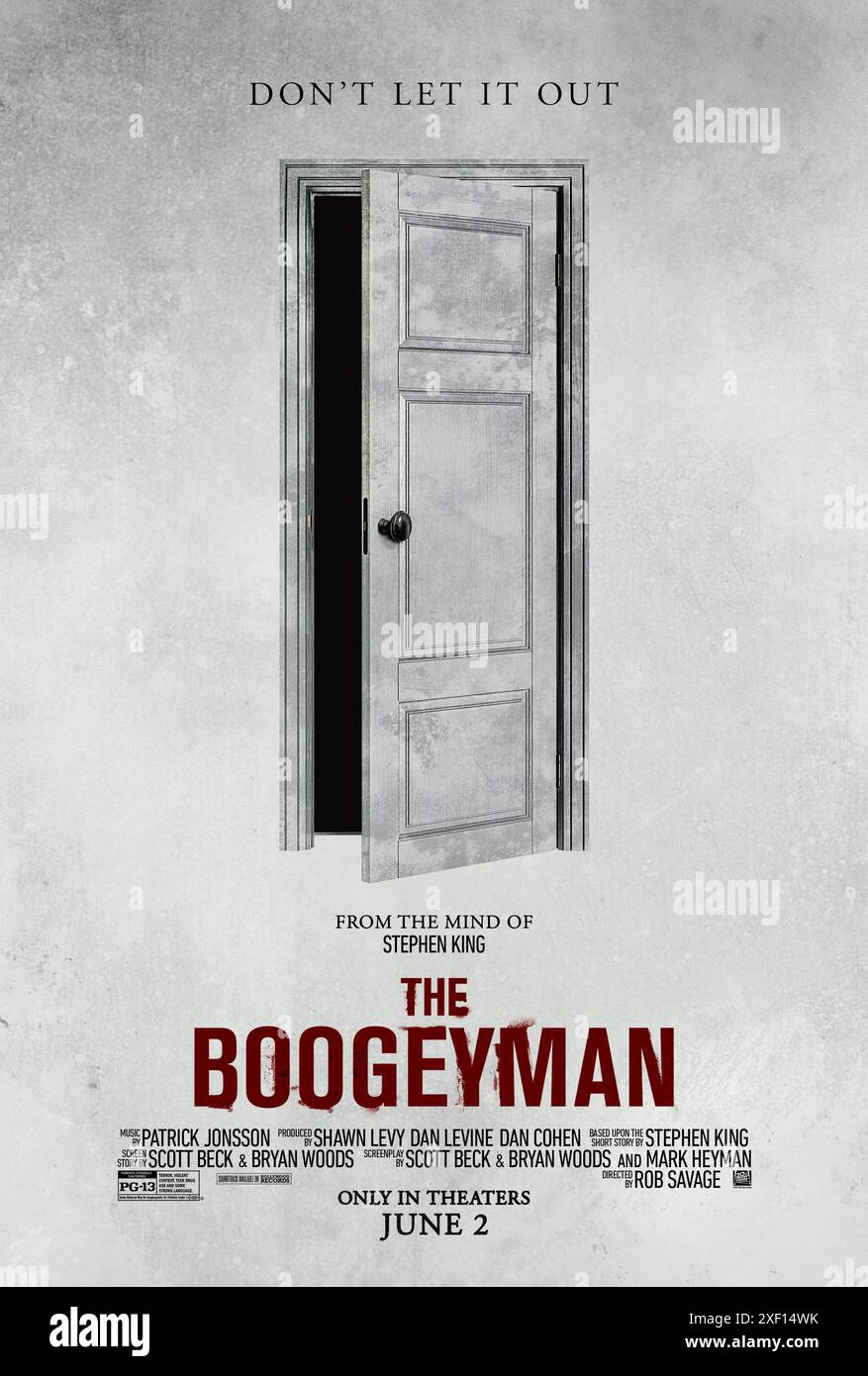 The Boogeyman (2023) von Rob Savage mit Sophie Thatcher, Chris Messina und Vivien Lyra Blair. Eine Familie wird von dem Boogeyman verfolgt, nachdem ein beunruhigter Mann sie besucht und versehentlich zu ihnen gebracht hat. US-Poster mit einem Blatt ***NUR FÜR REDAKTIONELLE ZWECKE***. Quelle: BFA / 20th Century Studios Stockfoto