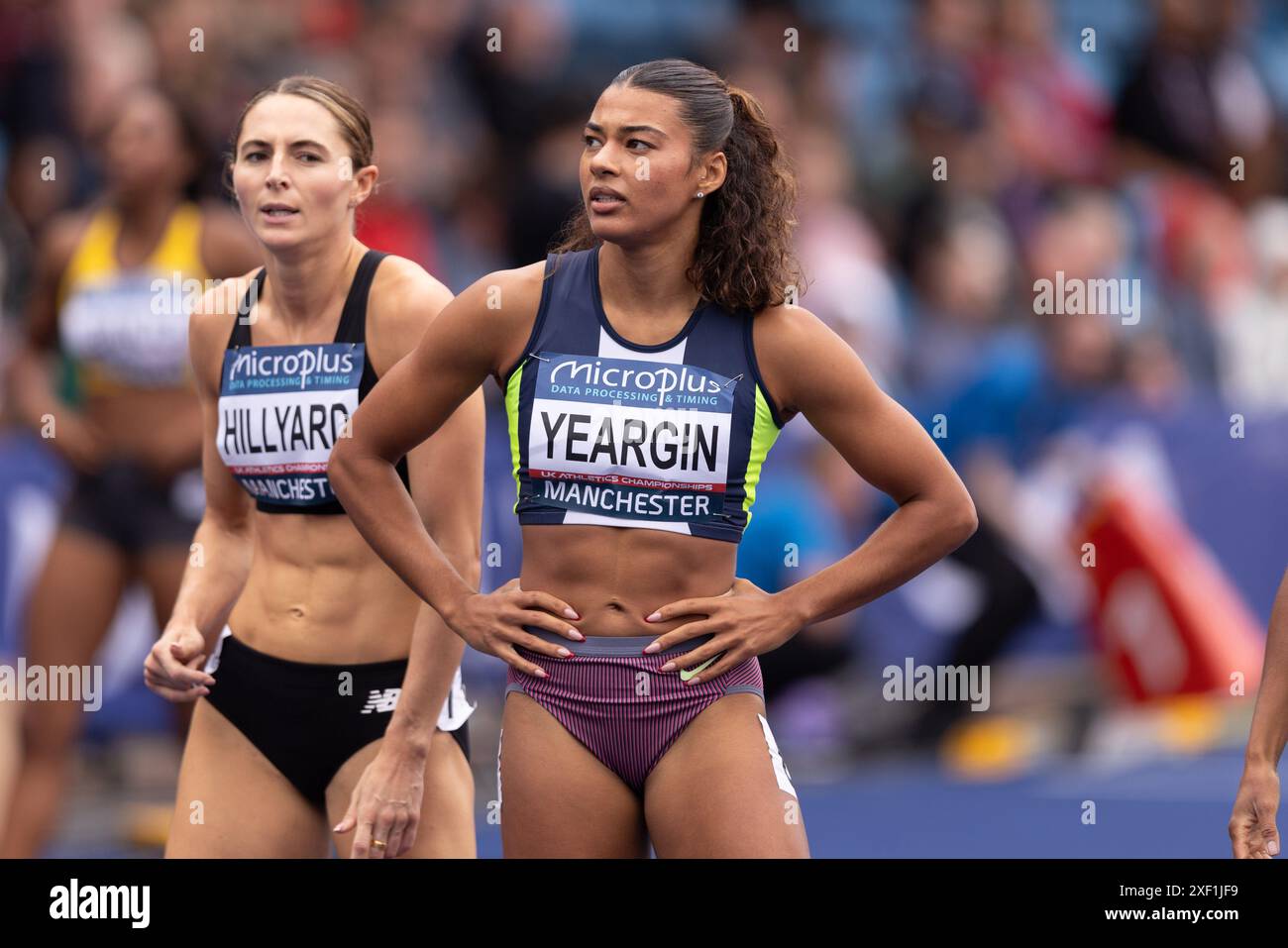 Manchester, England am Samstag, 29. Juni 2024. Nicole Yeargin tritt am Samstag, den 29. Juni 2024, in der Manchester Regional Arena in Manchester, England an den 400-Meter-Rennen während der Microplus UK Athletics Championships an. (Foto: Pat Scaasi | MI News) Credit: MI News & Sport /Alamy Live News Credit: MI News & Sport /Alamy Live News Stockfoto