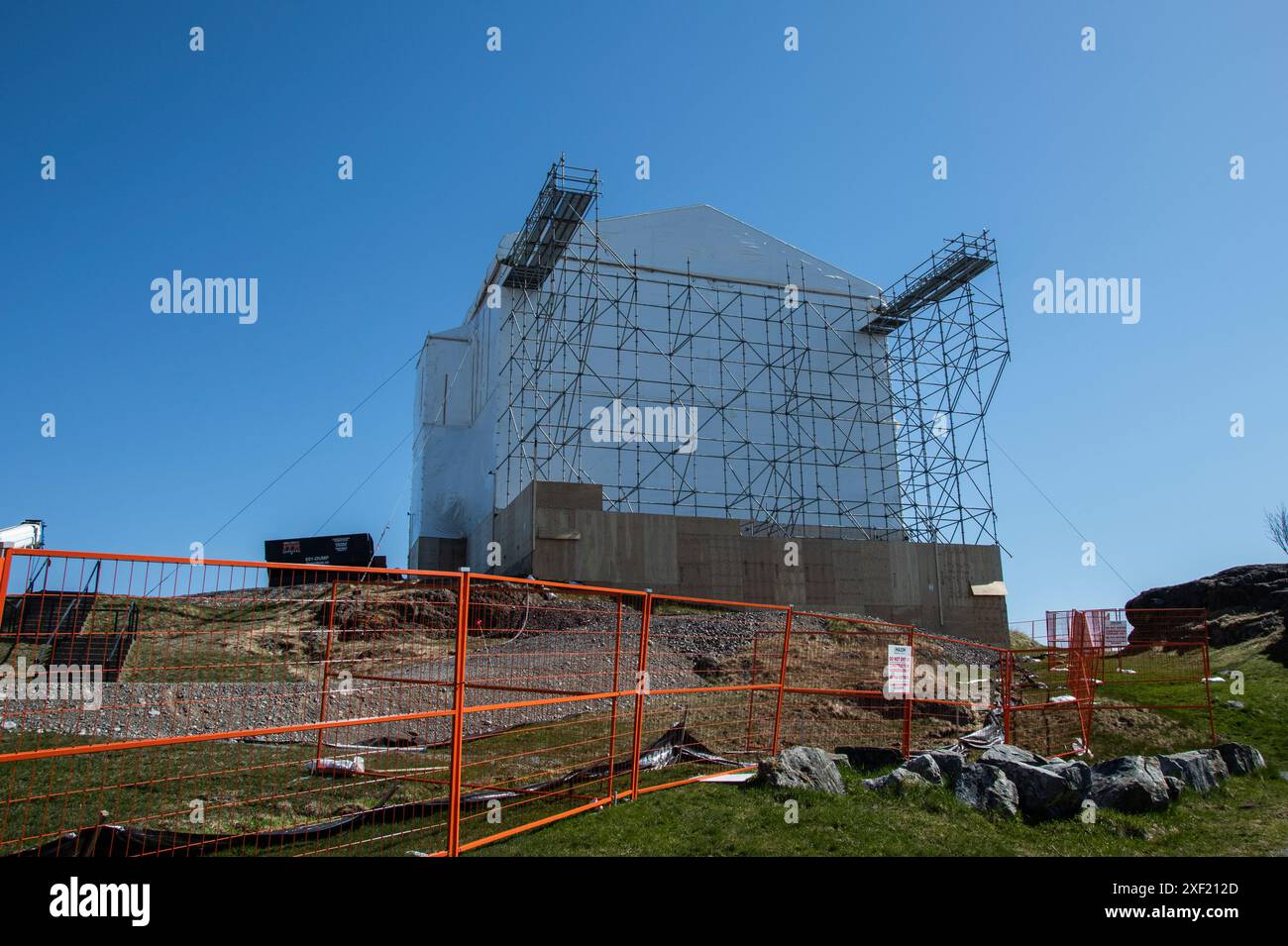 Carleton Martello Tower wird restauriert in Saint John, New Brunswick, Kanada Stockfoto