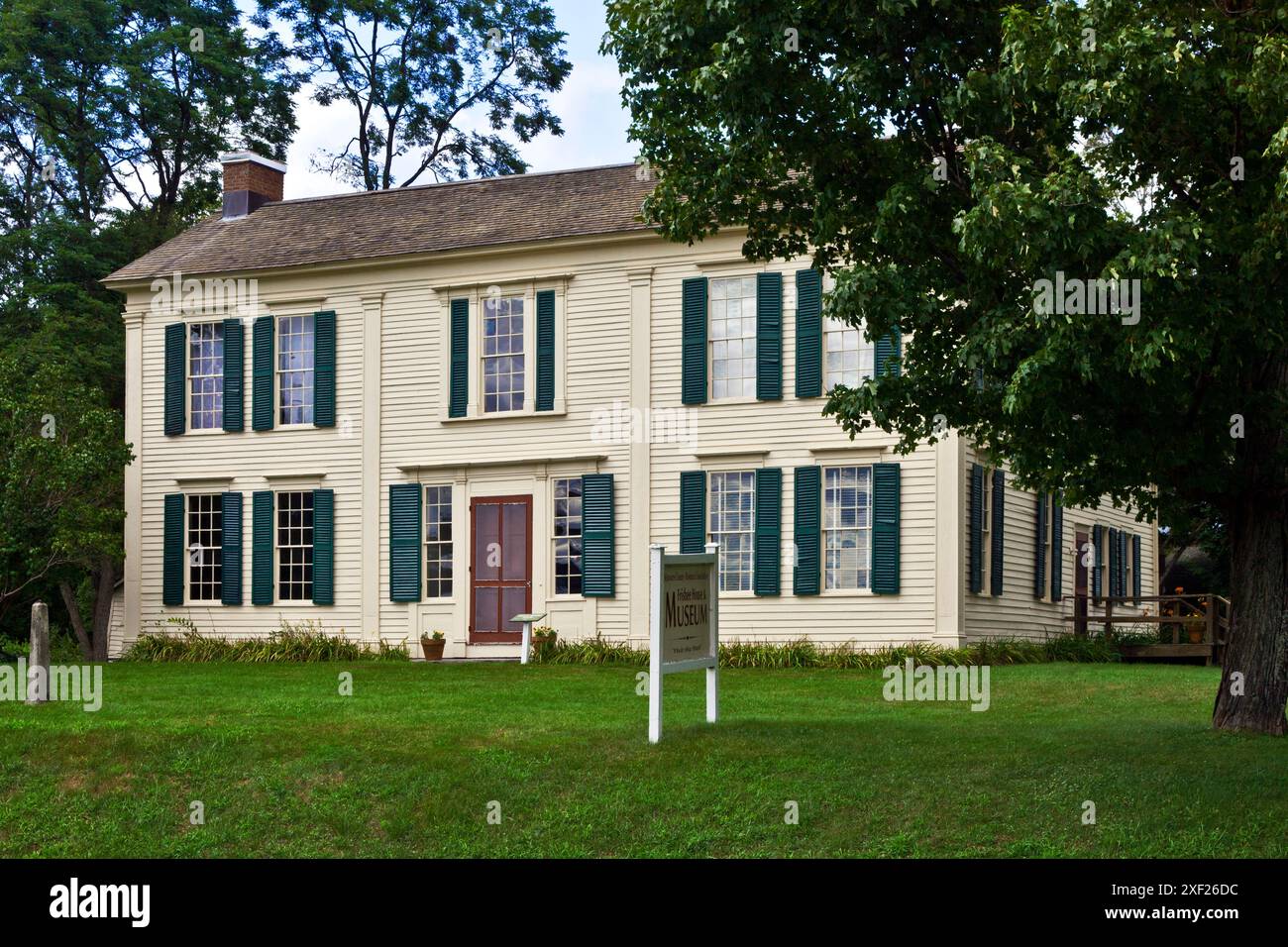 Das Gideon Frisbee Homestead in der Delaware County Historical Association in der Nähe von Delhi, New York Stockfoto