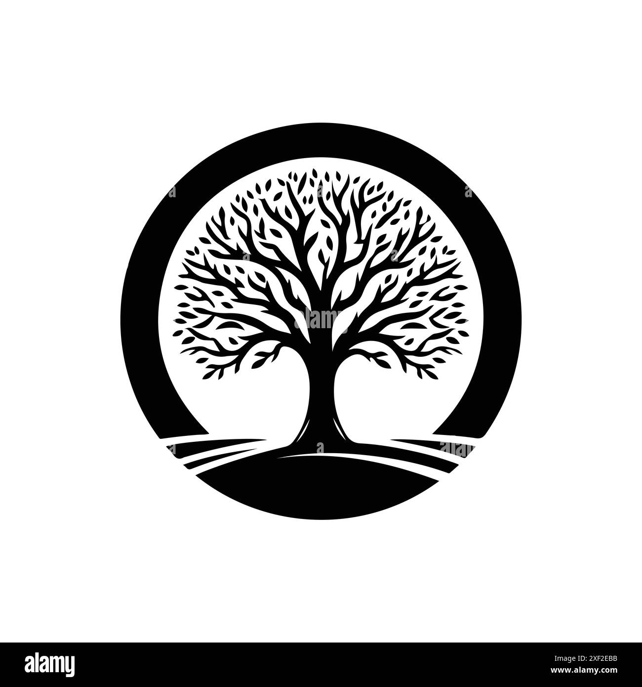 Abstrakter Baum mit Roots-Logo-Designvorlage Stock Vektor