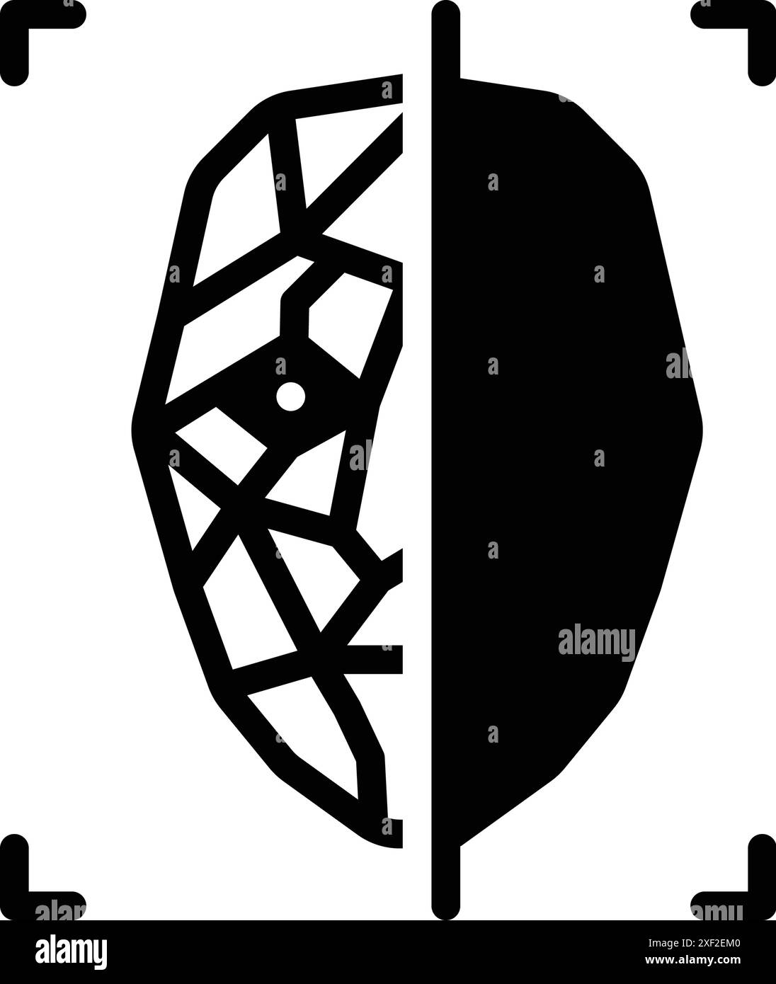 Symbol für Sicherheitsscan, Gesichtsmaske Stock Vektor