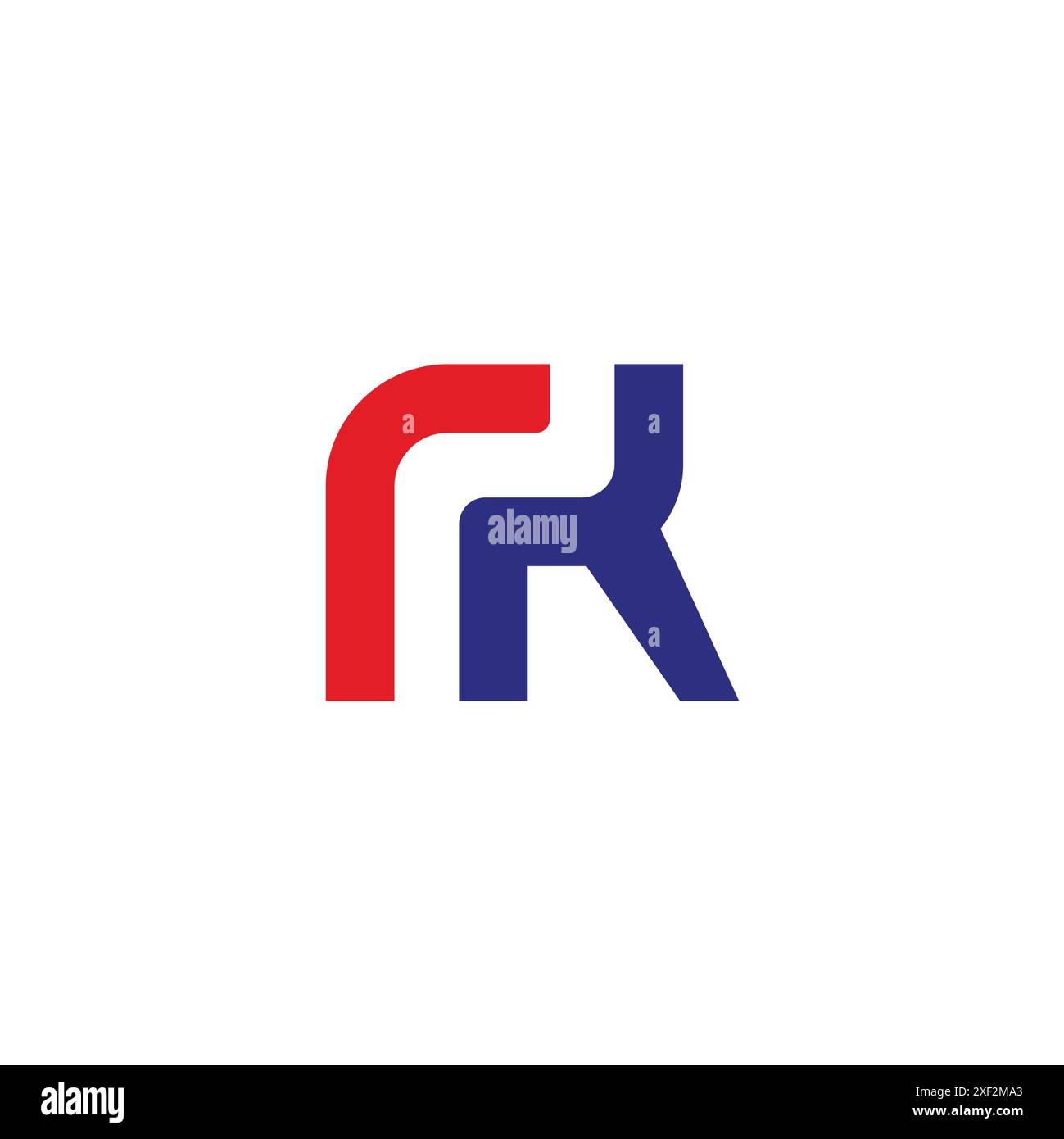 Buchstabe rk einfacher linearer geometrischer Logo-Vektor Stock Vektor