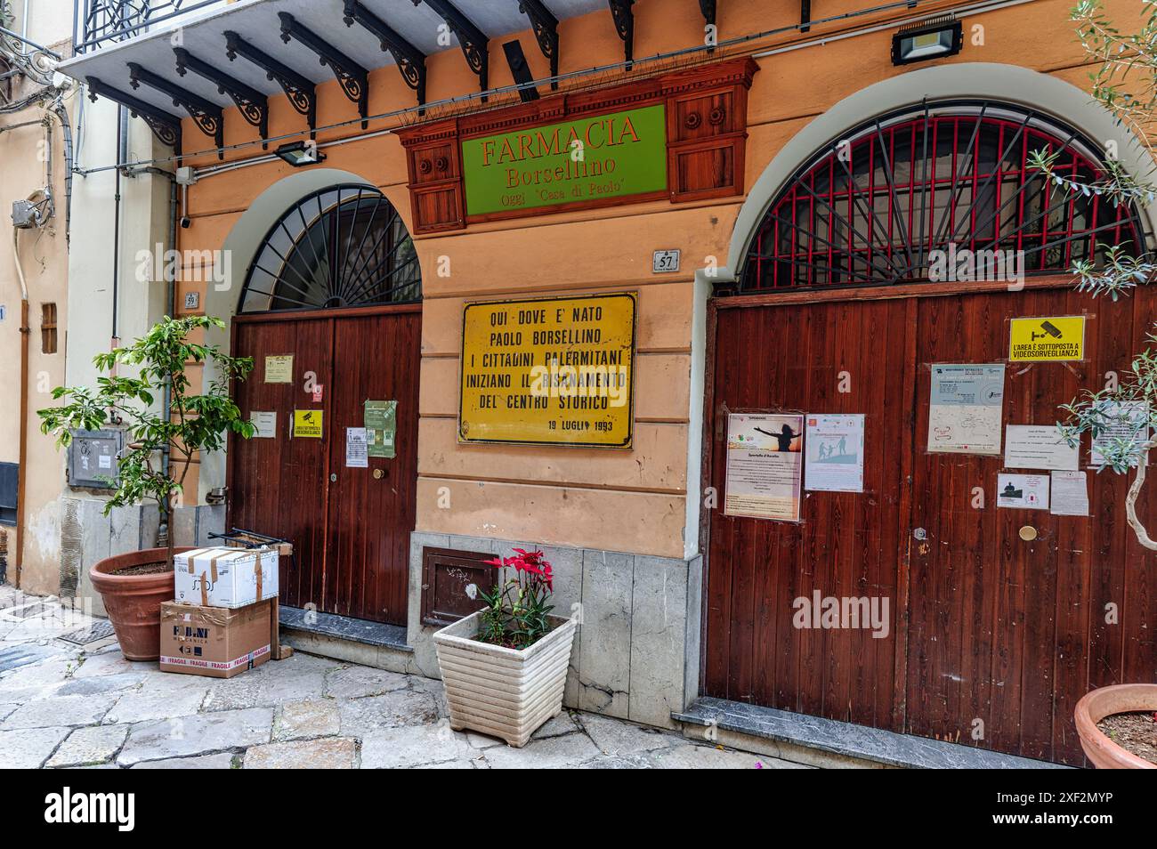 Palermo, Italien - 27. Januar 2024 : die antike Apotheke Borsellino von Palermo Stockfoto