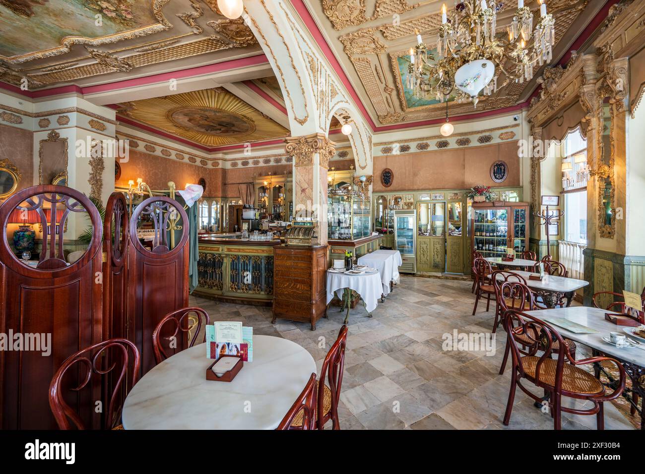 Cafe Royalty, Cadiz, Andalusien, Spanien Stockfoto