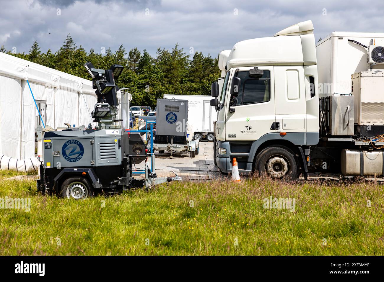Top-Ausstattung, mobile Studioausstattung zur Unterstützung der Produktion einer TV-Show, DS2 Stockfoto