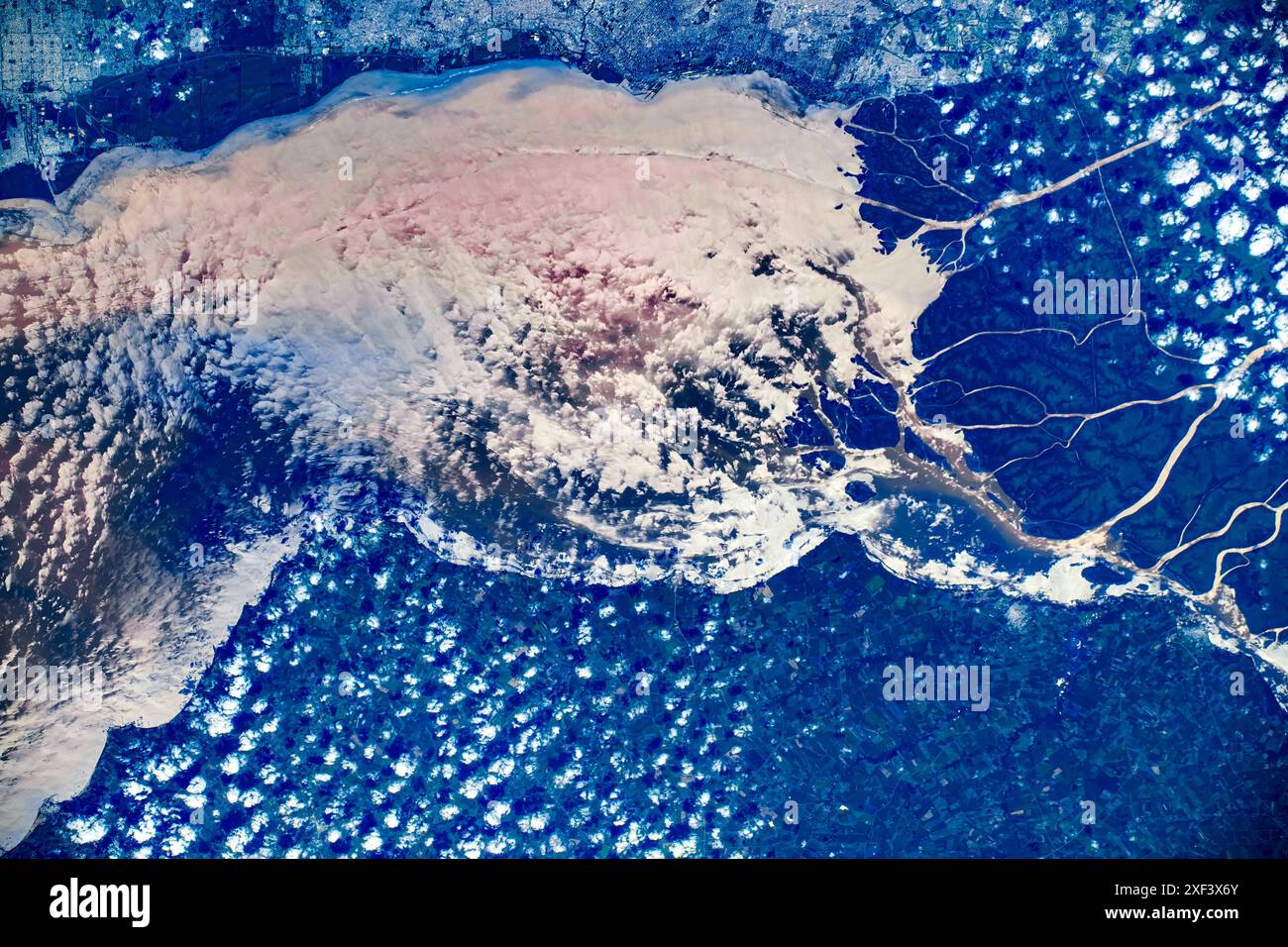 Küste in Buenos Aires, Argentinien. Digitale Bildverbesserung durch die NASA Stockfoto