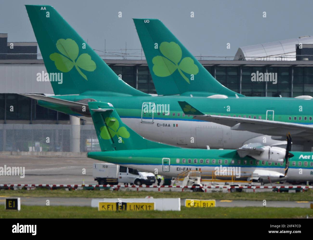 Aktenfoto vom 30/05/14 von Aer Lingus Flugzeugen am Flughafen Dublin ...