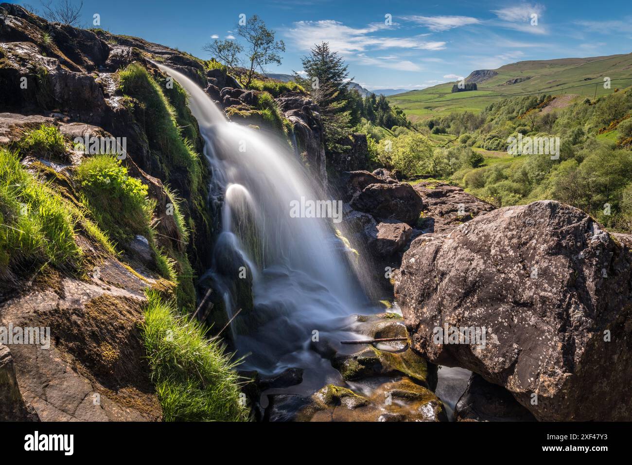 Geografie / Reise, Großbritannien, Schottland, Loop of Fintry Waterfalls on River Endrick, Fintry, ADDITIONAL-RIGHTS-CLEARANCE-INFO-NOT-AVAILABLE Stockfoto