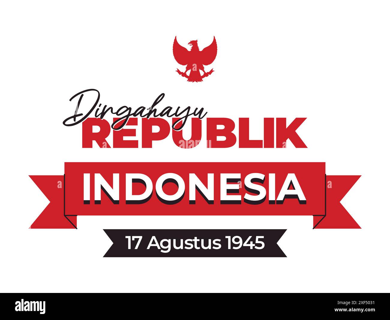 Ribbon republic indonesien Unabhängigkeitstag Nationalfeier patriotisches Festivalevent Stock Vektor