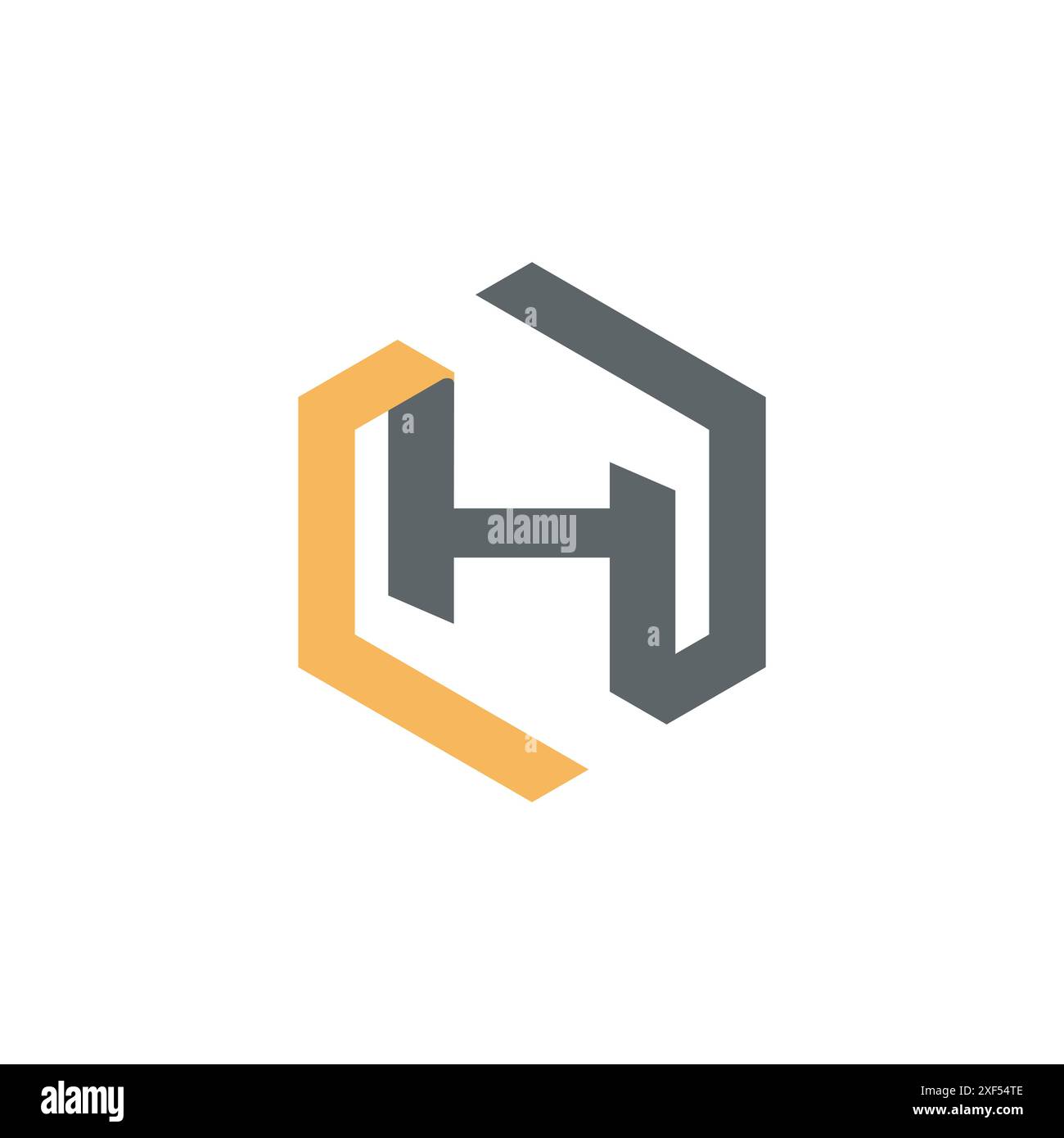 Hexagonaler Buchstabe h Logo Symbol Design Vektorbild. Abstrakter Buchstabe H Vektor-Logo-Icon-Design Moderne minimalistische Stil Illustration. Sechseckiges Alphabet-Emblem s Stock Vektor