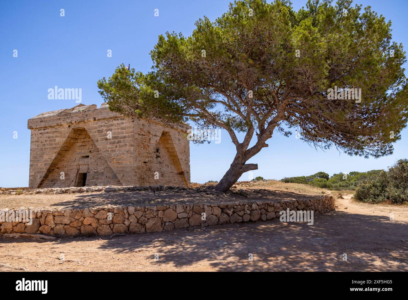 Schloss La Punta de Amer, Mallorca (Mallorca), Balearen Inseln, Spanien, Mittelmeer. Stockfoto