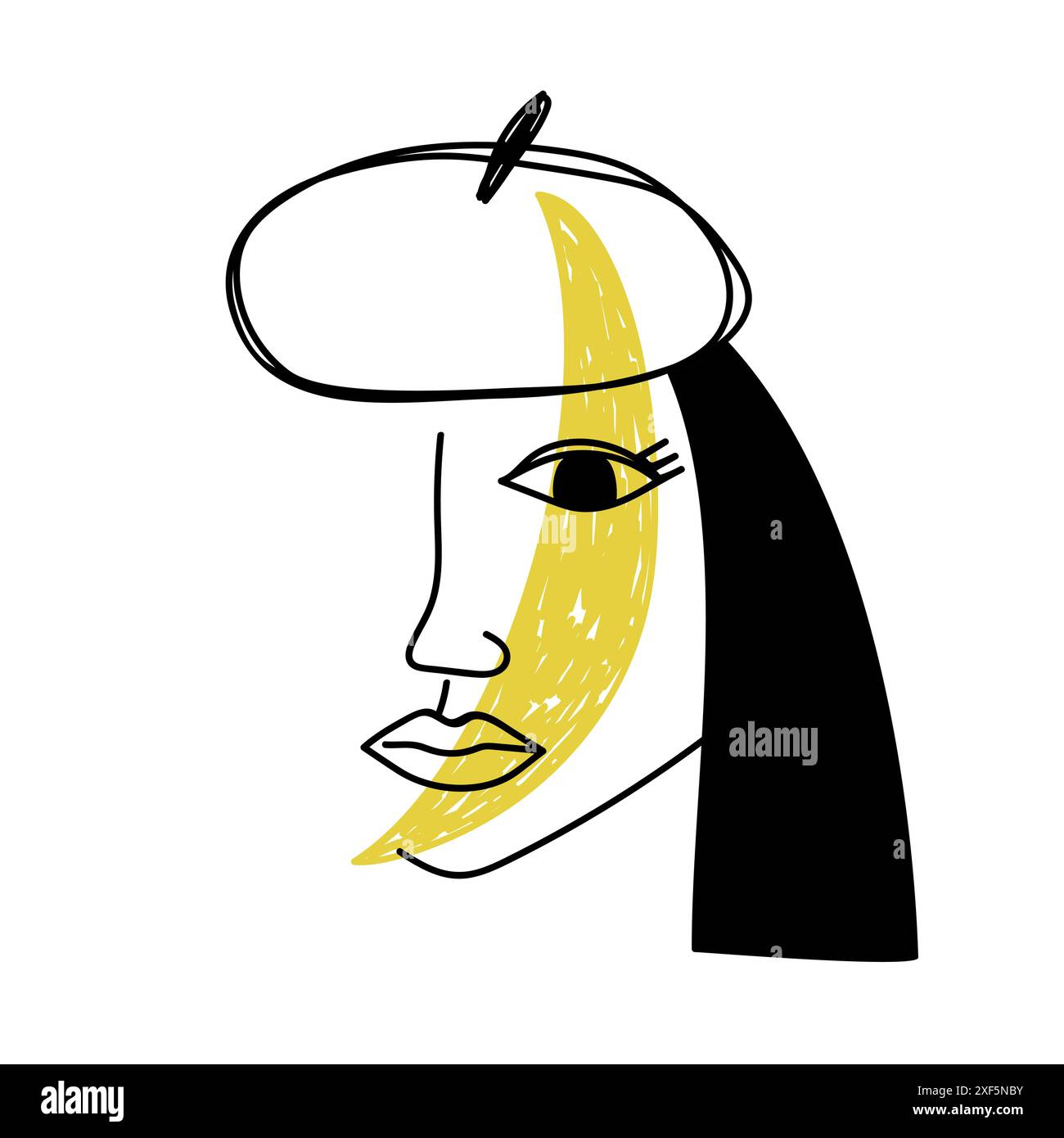 Surreales Gesicht, Konzept minimalistische Vektor-Illustration. Stock Vektor