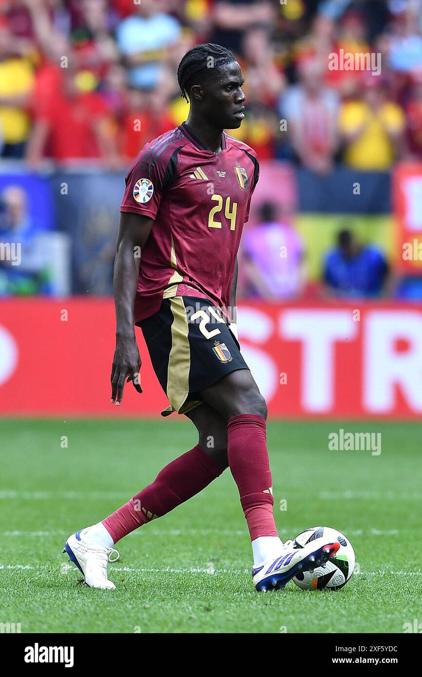 Fussball UEFA EURO 2024 Achtelfinale Frankreich - Belgien am 01.07.2024 in der Duesseldorf Arena in Düsseldorf Amadou Onana ( Belgien ) Foto: Revierfoto Credit: ddp Media GmbH/Alamy Live News Stockfoto
