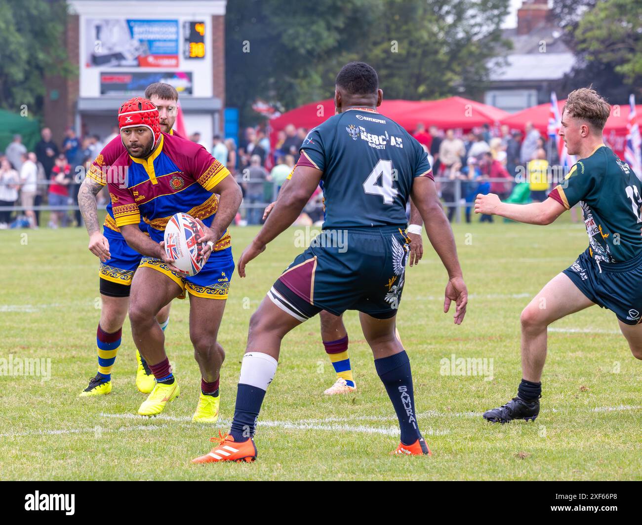 Drei Spiele der Rugby League wurden am Armed Forces Day in Warrington für die Tom Sephton Trophy ausgetragen, einen jungen Soldaten aus Warrington, der in AK leider getötet wurde Stockfoto