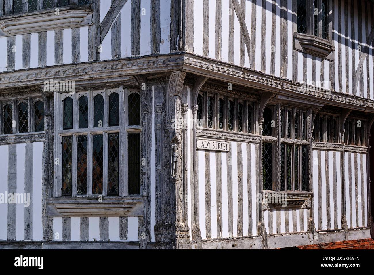 Lavenham ist ein Dorf, eine Bürgergemeinde und Wahlbezirk im Distrikt Babergh im County Suffolk, England Stockfoto