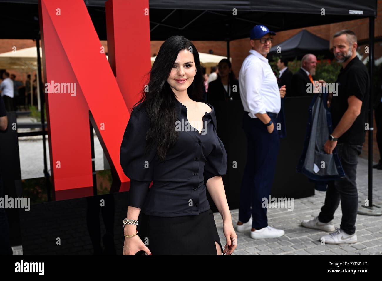 München, Deutschland. Juli 2024. Schauspielerin Ruby O. Fee nimmt im Rahmen der Münchner Filmfestspiele am Netflix-Empfang im Restaurant Schmock Teil. Quelle: Felix Hörhager/dpa/Alamy Live News Stockfoto