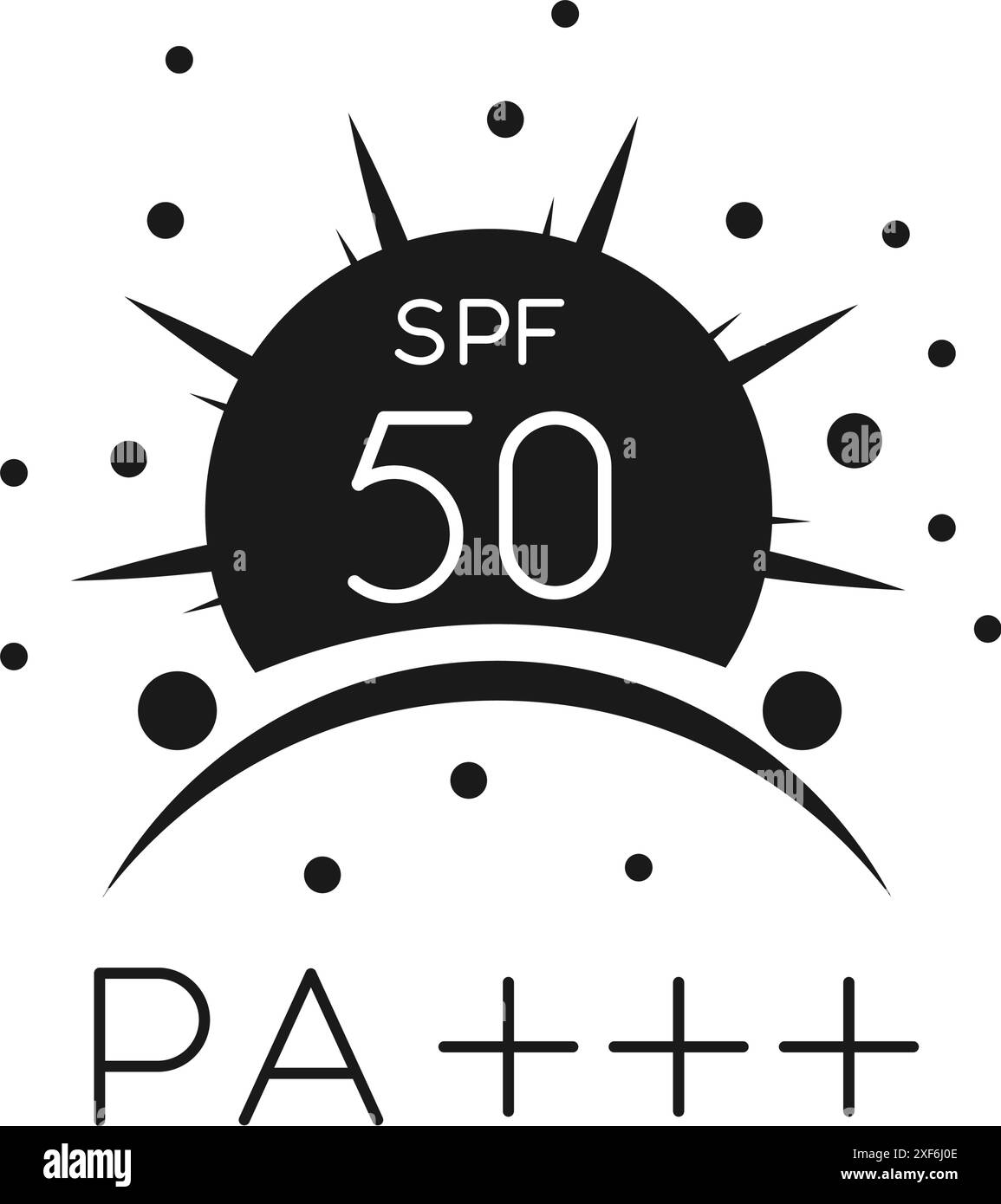 SPF 50 ( Sun Protection Factor ) – Messen des UVB-Schutzes mit PA+++ – Stock-Symbol als EPS 10-Datei Stock Vektor