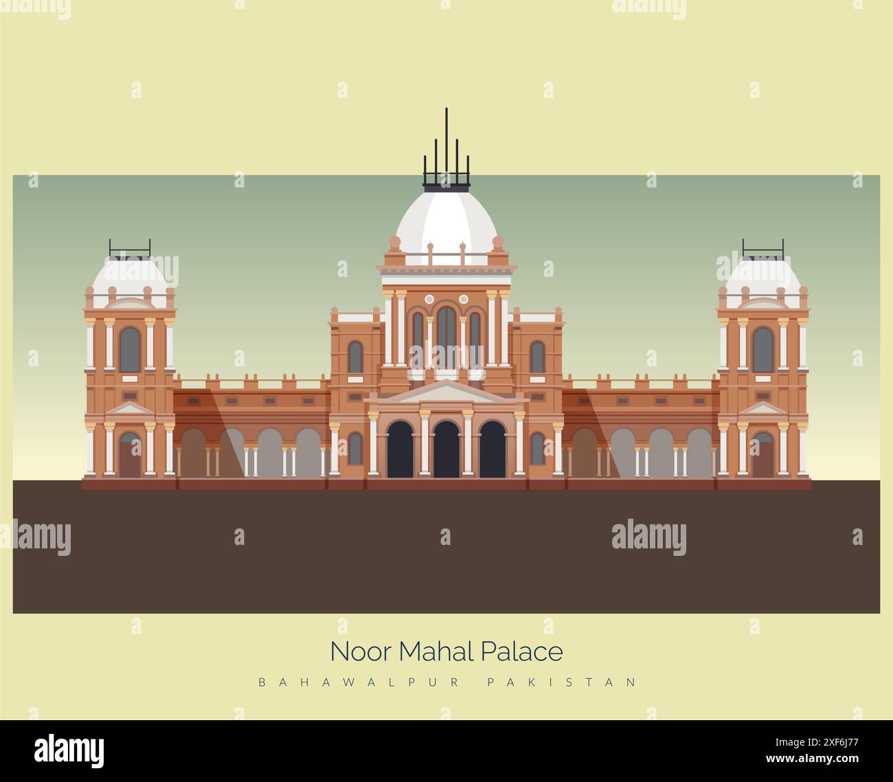 Noor Mahal - Bahawalpur - Stock Illustration als EPS 10 Datei Stock Vektor