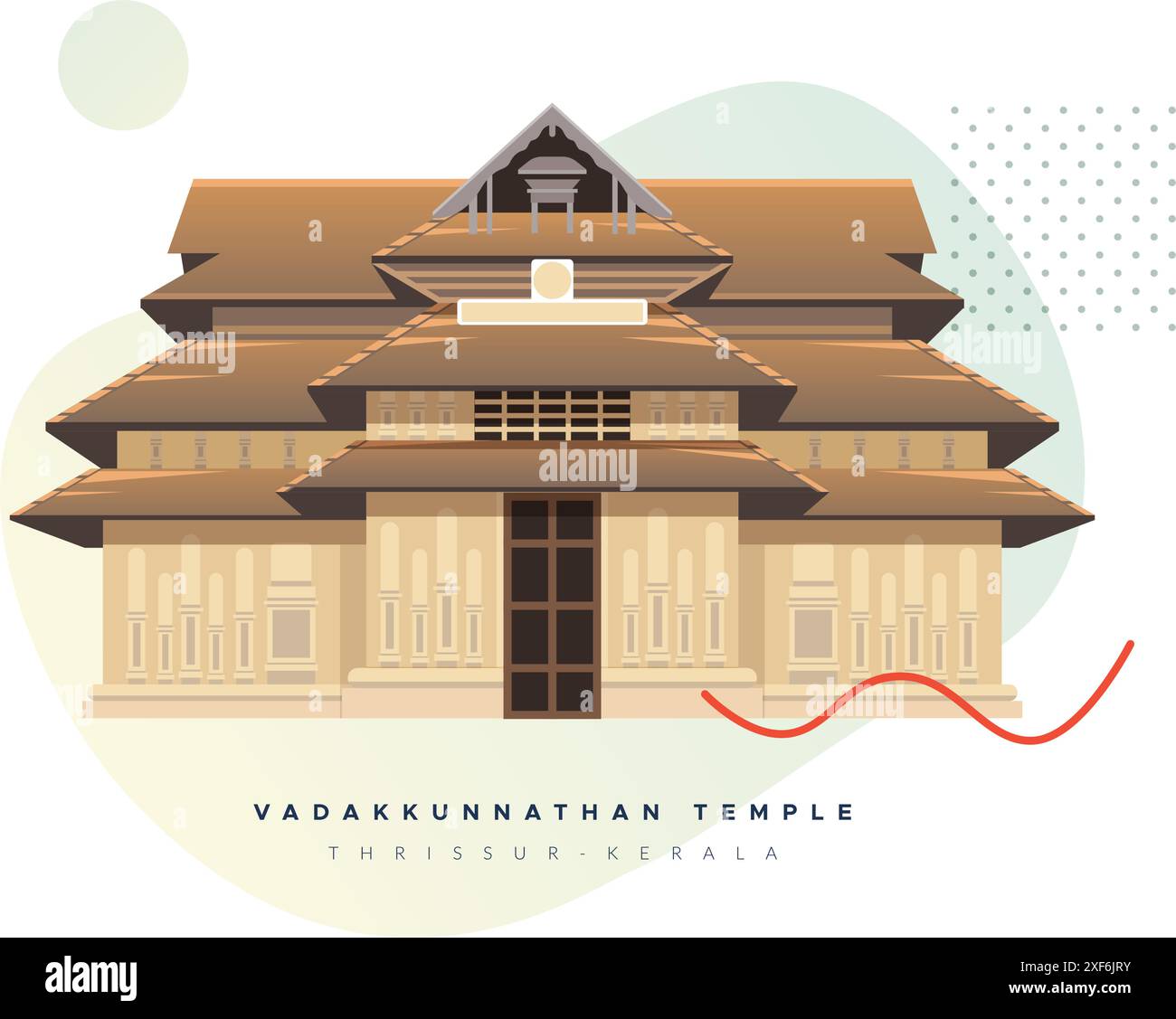 Vadakkunnathan Shiva Tempel - Thrissur - Stockbild als EPS 10 Datei Stock Vektor