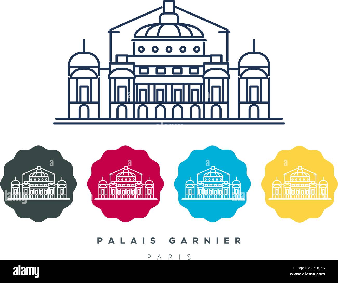 Palais Garnier - Wahrzeichen Oper - Paris Frankreich Stock Illustrationas EPS 10 Datei Stock Vektor