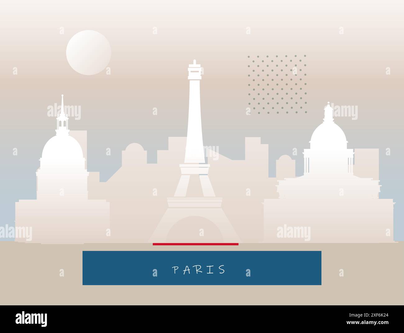 Paris City – Schlüsseldenkmal Skyline – Stock Illustration als EPS 10 Datei Stock Vektor