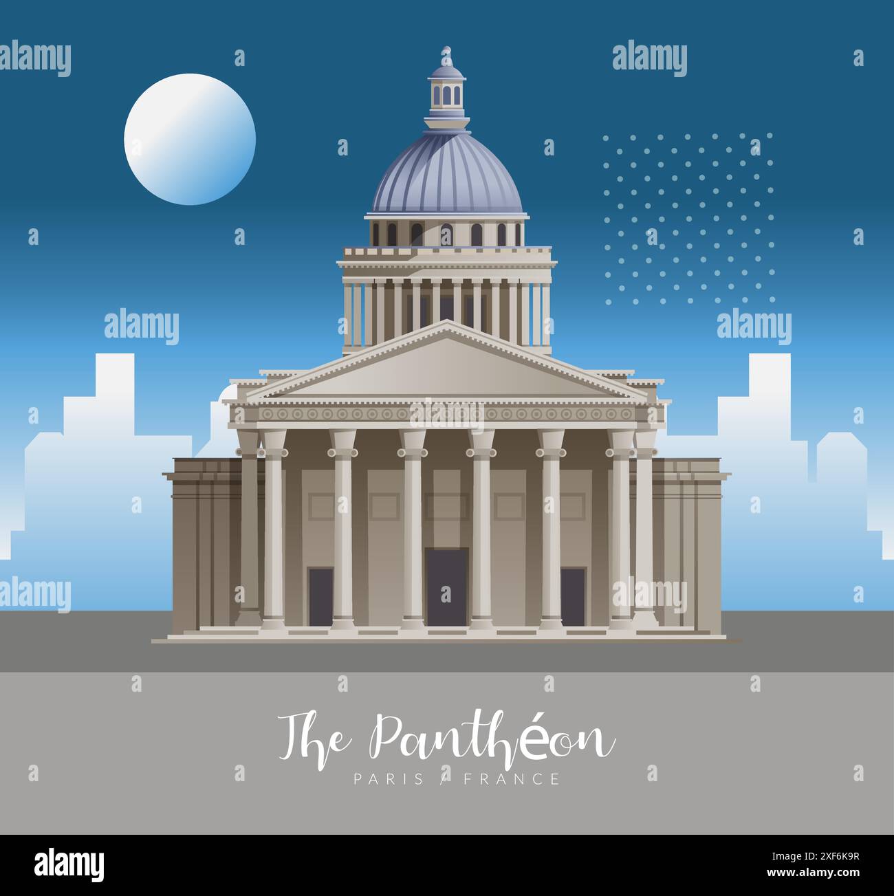 Das Pantheon - Denkmal in Paris, Frankreich - Stock Illustration als EPS 10 Datei Stock Vektor