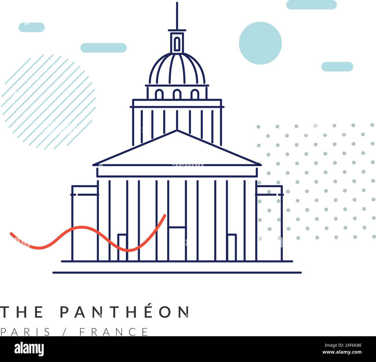 Das Pantheon - Denkmal in Paris, Frankreich - Stock Illustration als EPS 10 Datei Stock Vektor