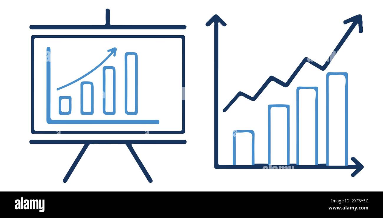 Business Analytics. Diagrammanalysen für die Illustration von Big-Data-Vektoren. Stock Vektor