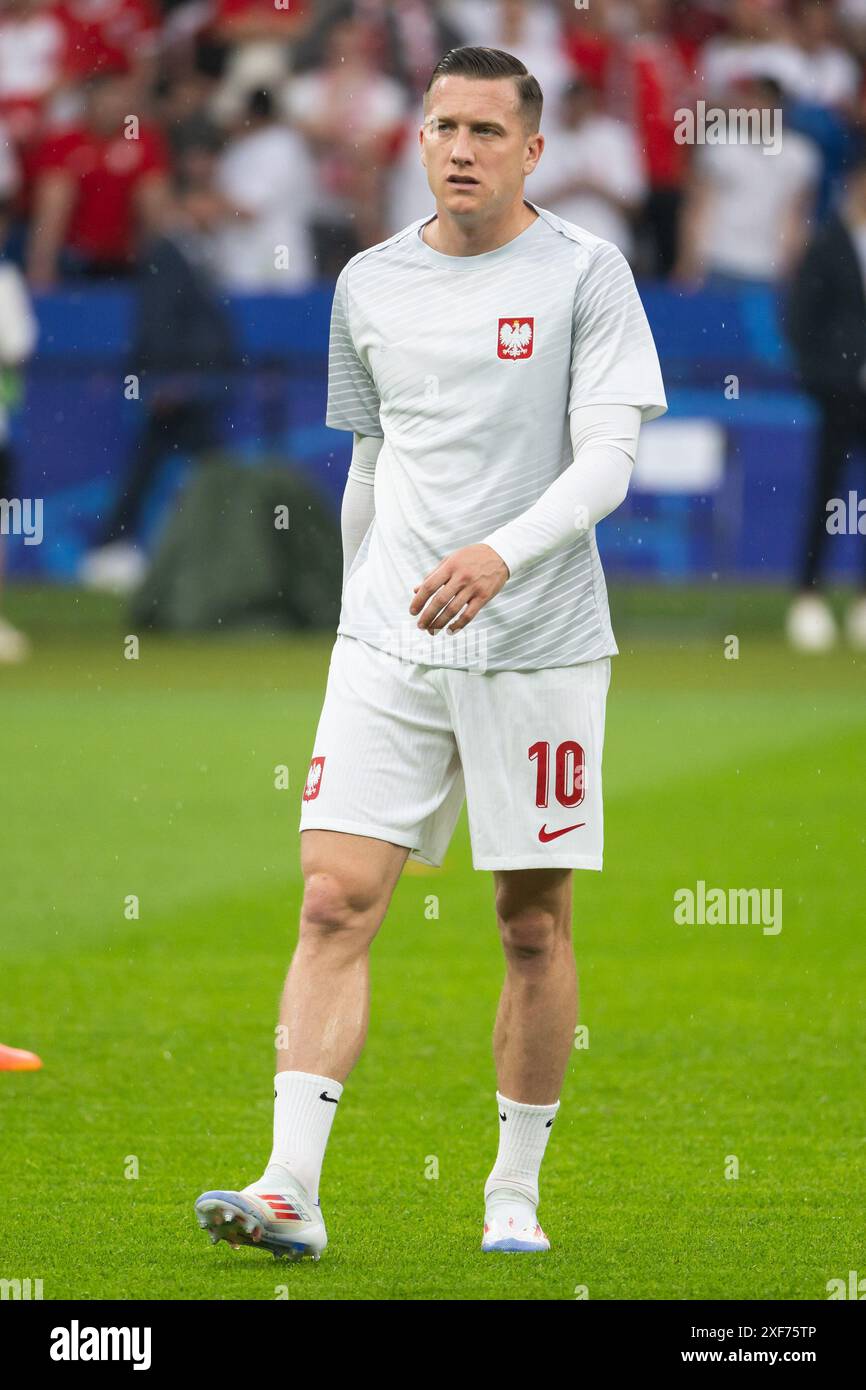 BERLIN, DEUTSCHLAND - 21. JUNI 2024: Euro 2024 Groupe D Spiel Polen gegen Österreich 1:3. Piotr Zielinski während des Aufwärmens Stockfoto