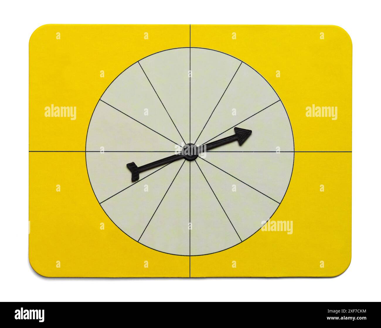 Brettspiel Spin Wheel Cut Out on White. Stockfoto