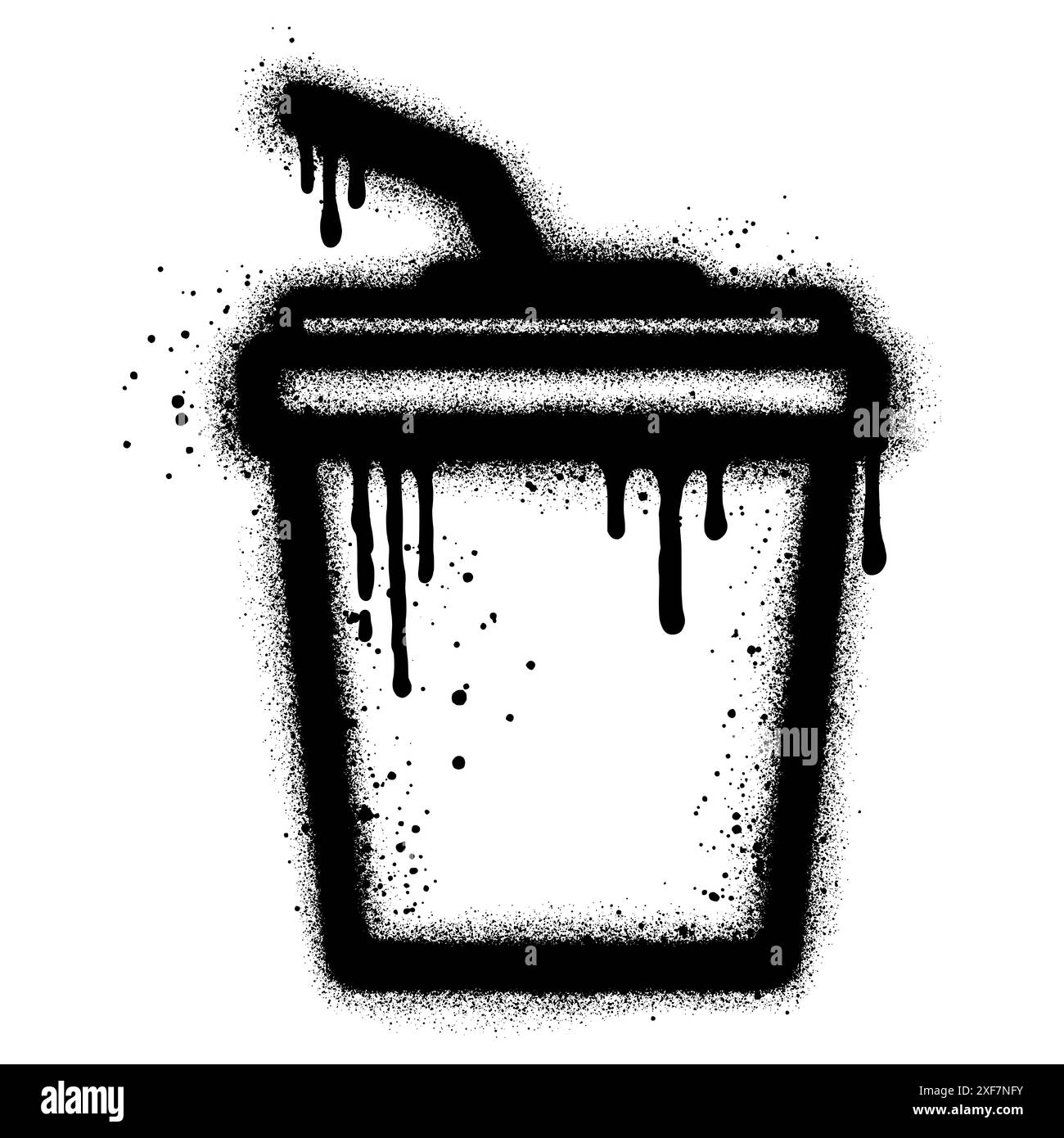 Trinken Sie Tasse Graffiti mit schwarzer Sprühfarbe.Vektor-Illustration. Stock Vektor