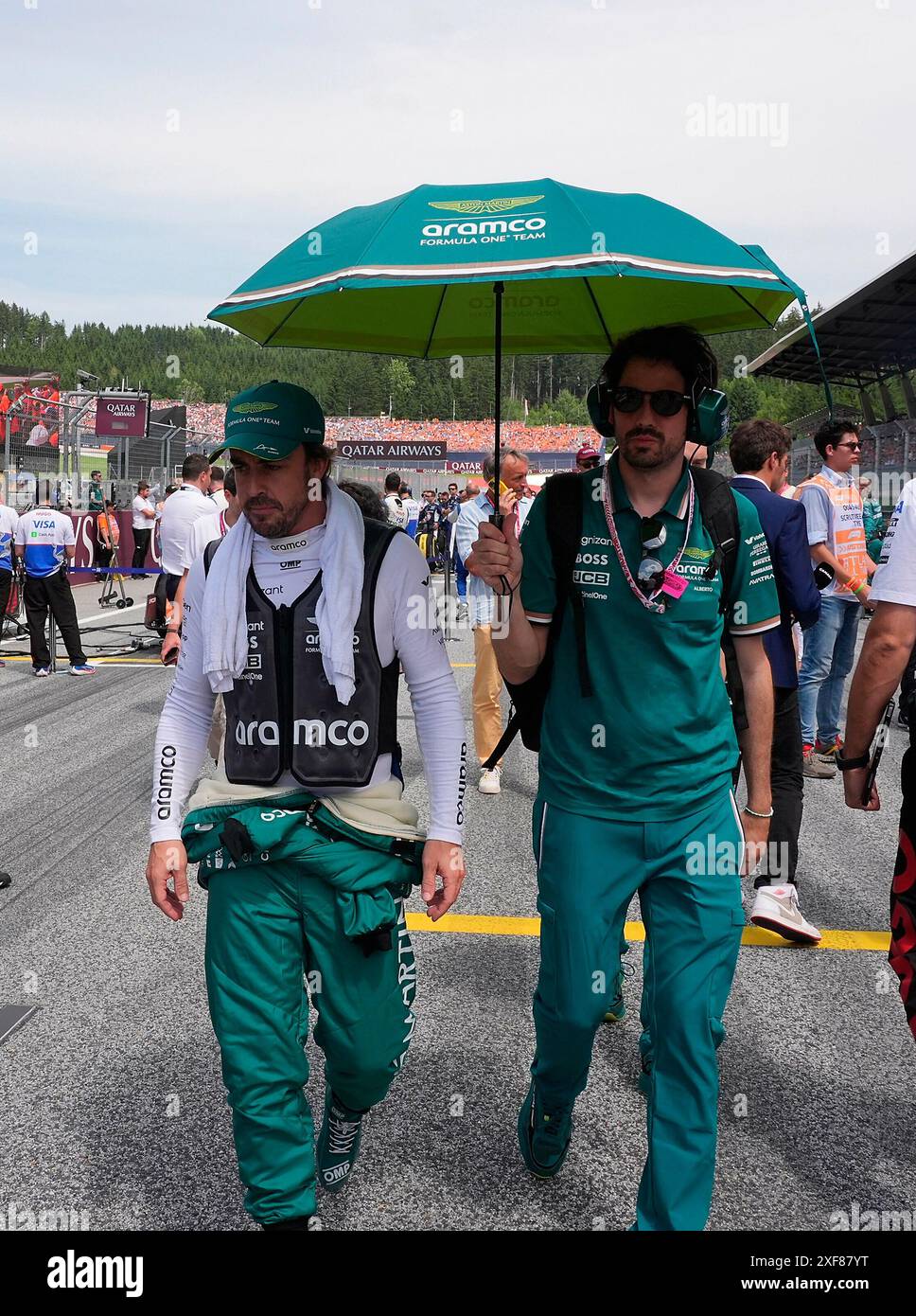 30.06.2024, Red Bull Ring, Spielberg, Formel 1 großer Preis von Österreich 2024, Bild Fernando Alonso (ESP), Aston Martin Aramco Cognizant Formel 1 Team Stockfoto