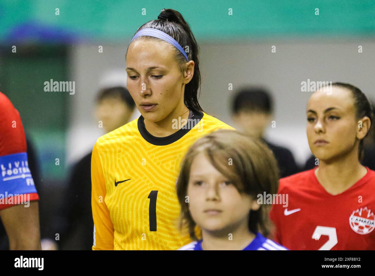 Torhüterin Anna Karpenko aus Kanada beim Spiel Kanada gegen Korea am 10. August 2022 bei der FIFA U-20-Frauen-Weltmeisterschaft Costa Rica Stockfoto